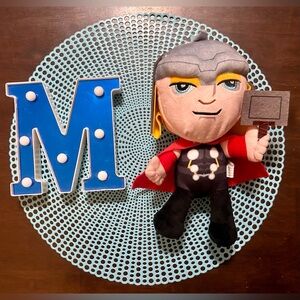 Thor  10-12” Plush with Hammer and Red Cape